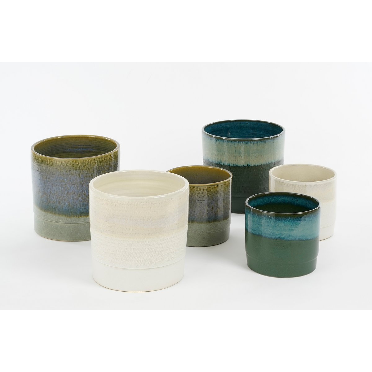 Bloempot Olof, H20 x Ø22 cm - Blauwgroen