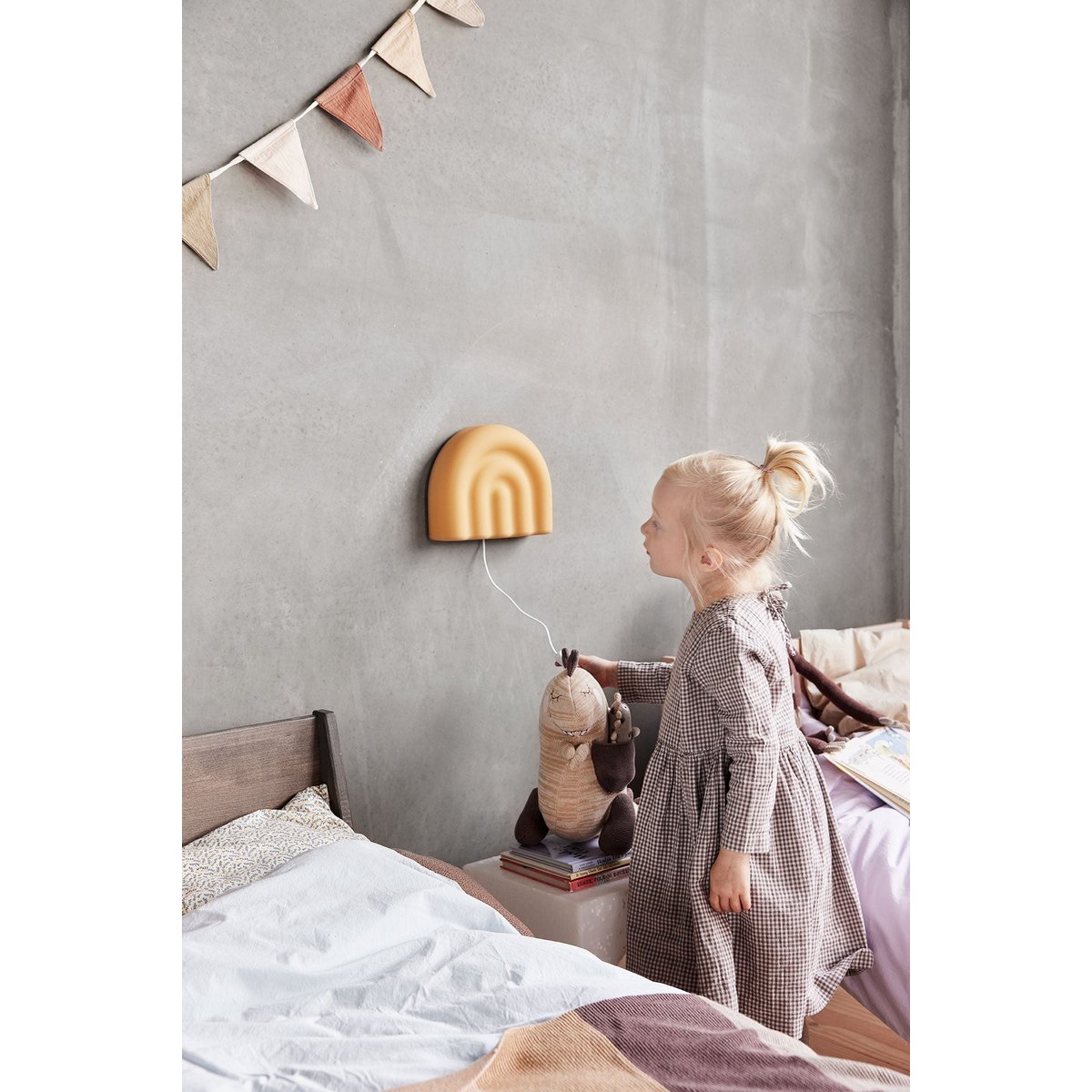 Regenboog wandlamp - mosterd (EU)