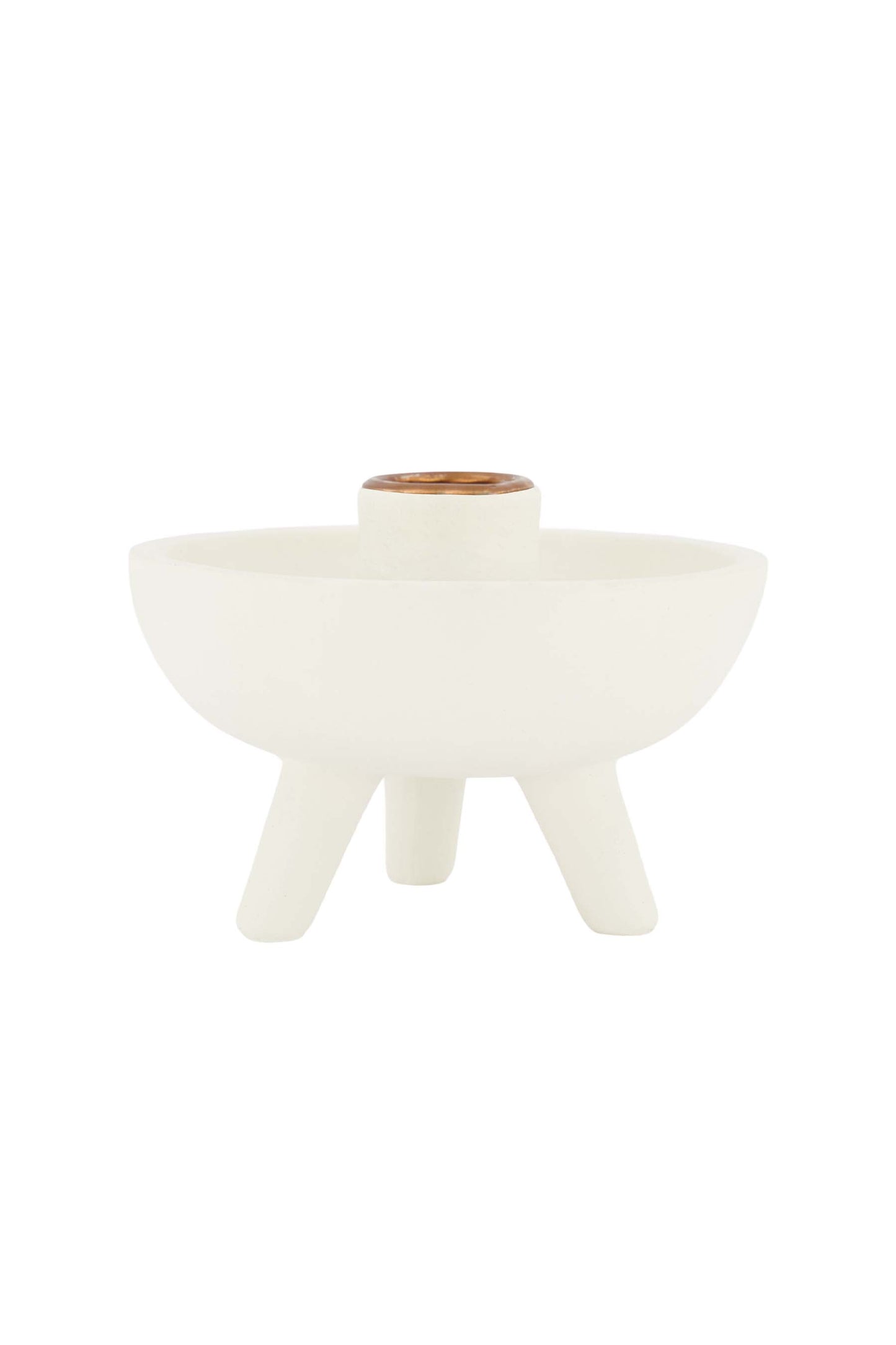 Polystone kandelaar op pootjes off white ZUSSS