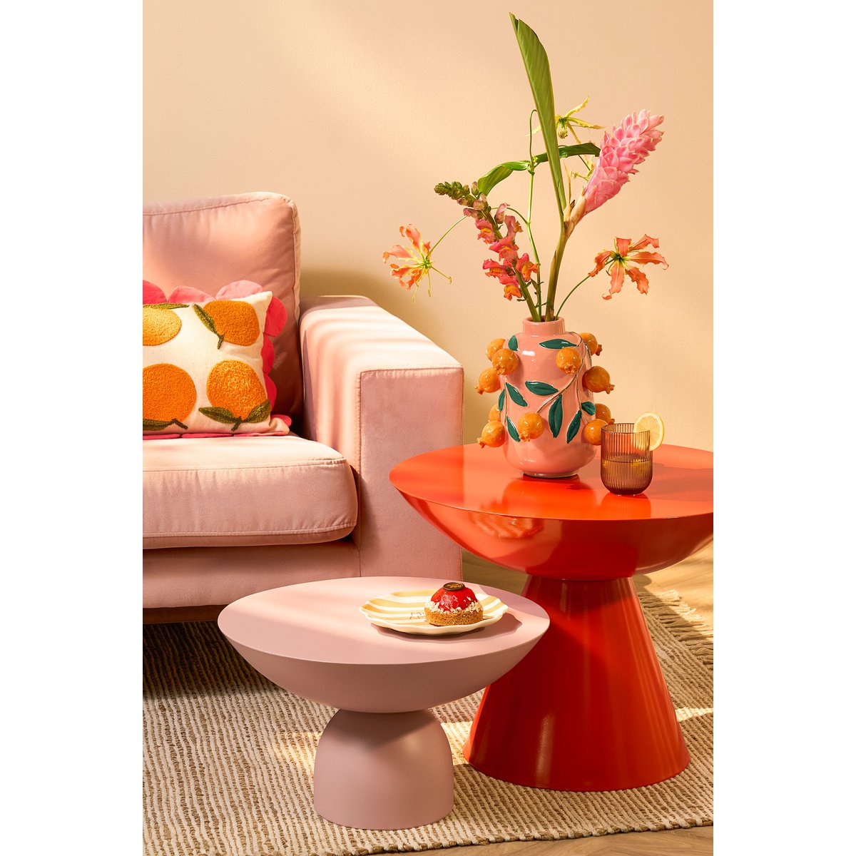 Bijzettafel Celise, lichtroze