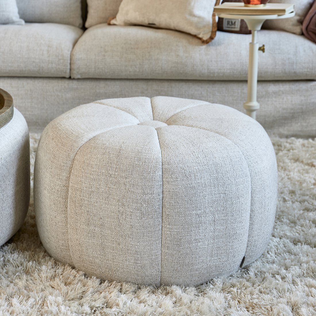 Poof Falcone, Antique White ø72