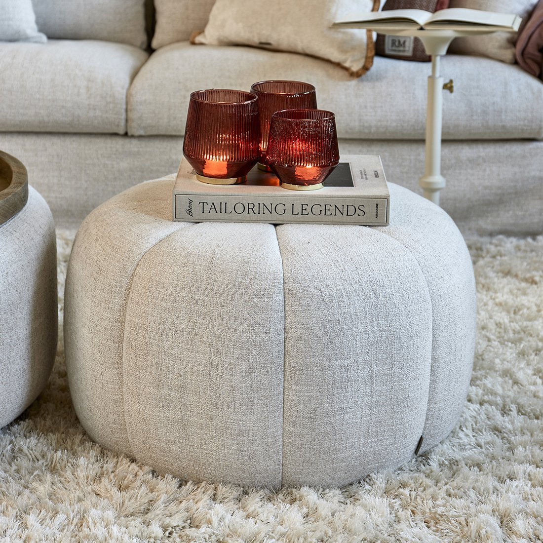 Poof Falcone, Antique White ø72