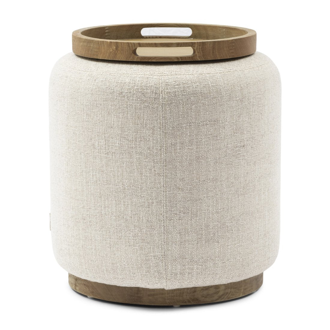 Bijzettafel/poof met tray Babylon, Off white