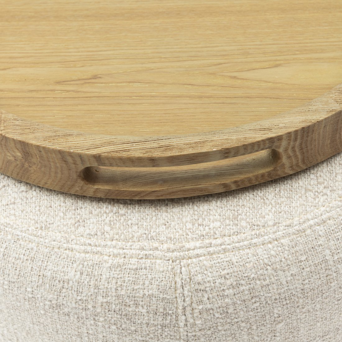 Bijzettafel/poof met tray Babylon, Off white