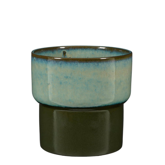 Bloempot Aster, H20 x Ø22 cm - Stoneware - Groen