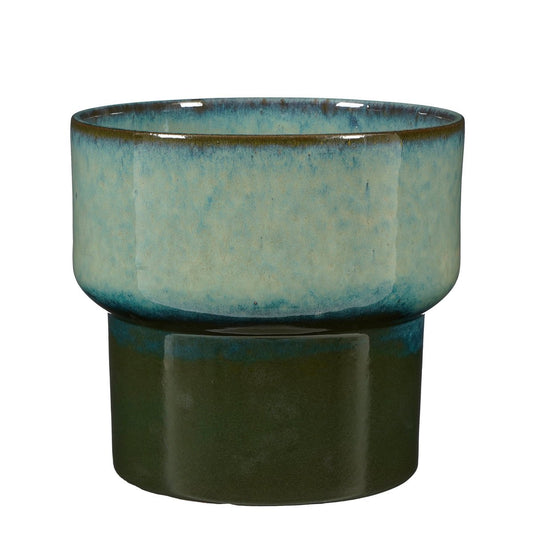 Bloempot Aster, H23 x Ø26 cm - Stoneware - Groen
