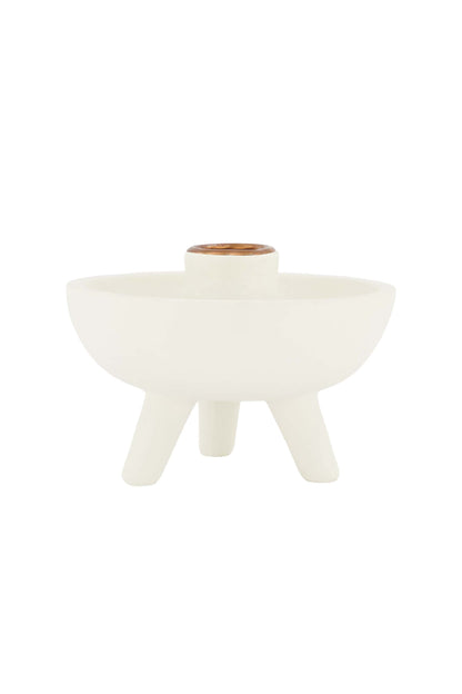 Polystone kandelaar op pootjes off white ZUSSS