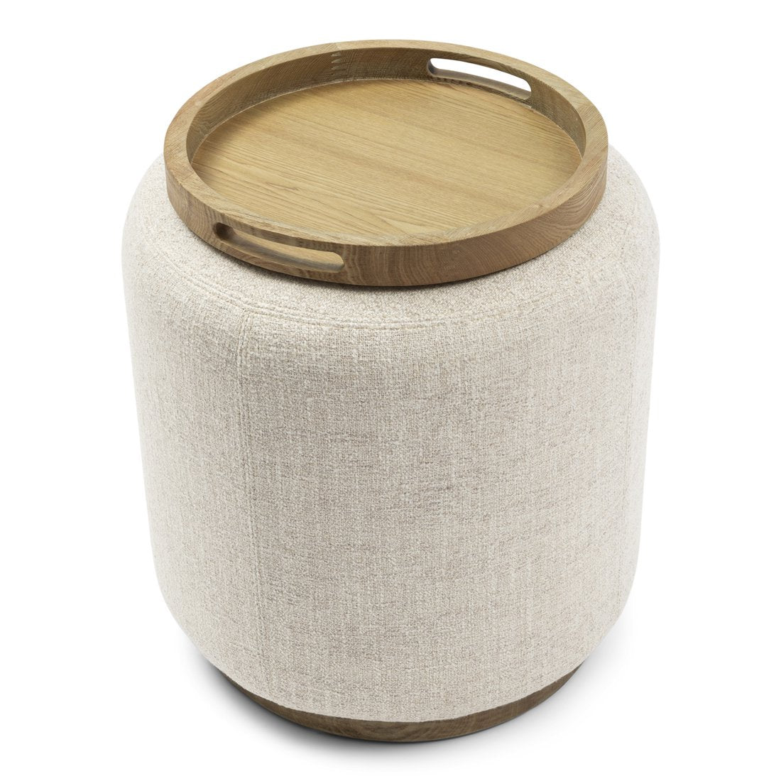 Bijzettafel/poof met tray Babylon, Off white