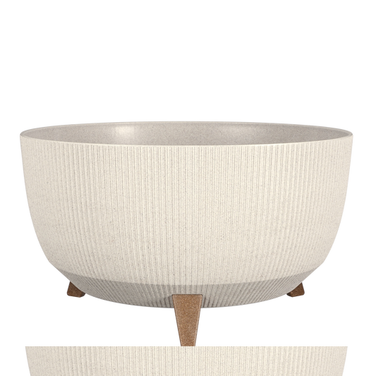 Bloempot op Poten Doppio,  H22 x Ø47 cm - Off White